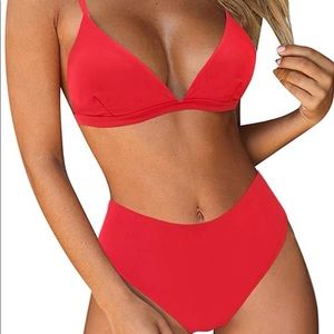 Ruuhee Women Solid  Swimwear 2Pieces Size M